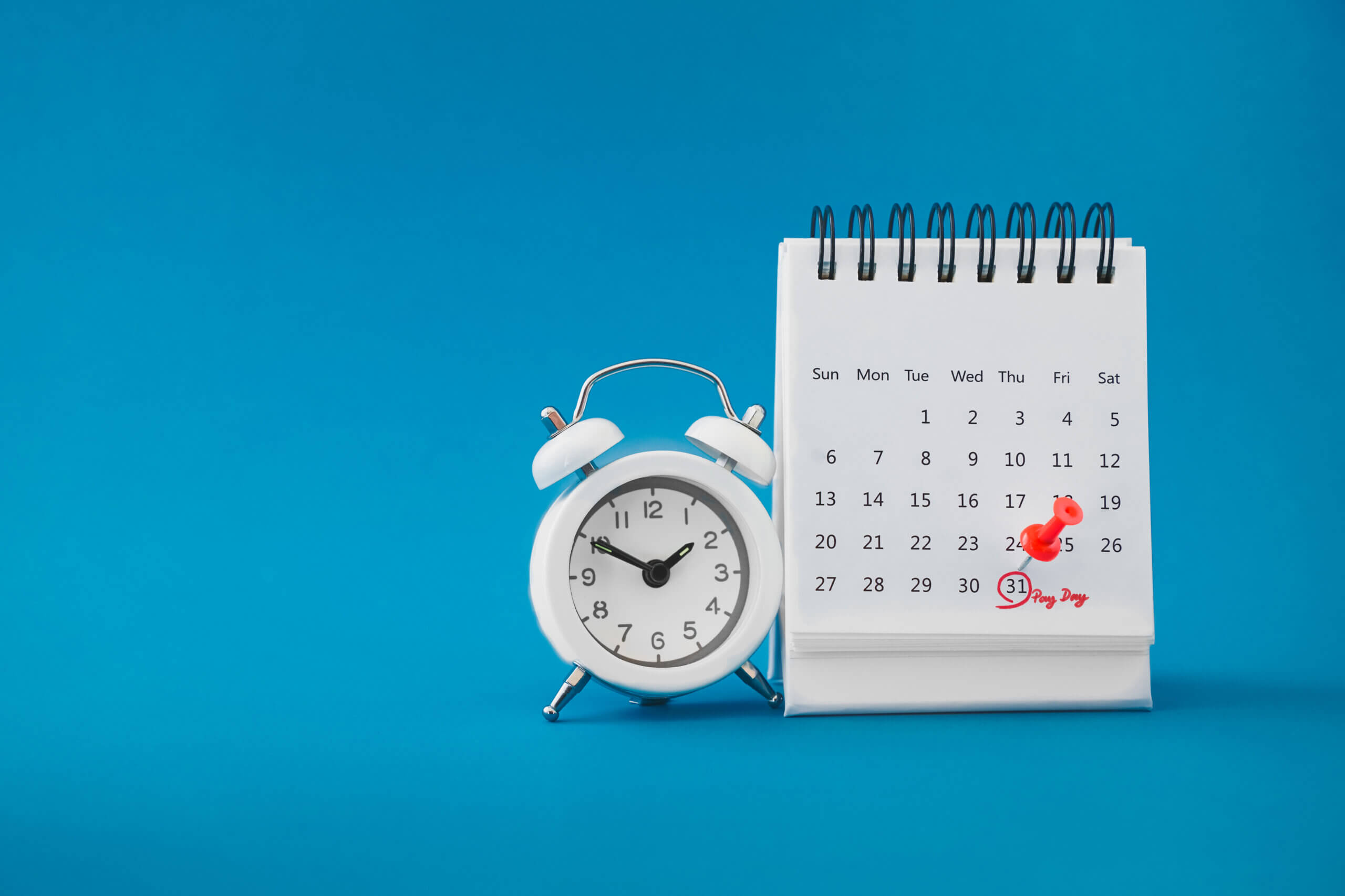 Red,Thumbtack,Pin,On,The,Last,Day,Of,Month,With white-label-payroll